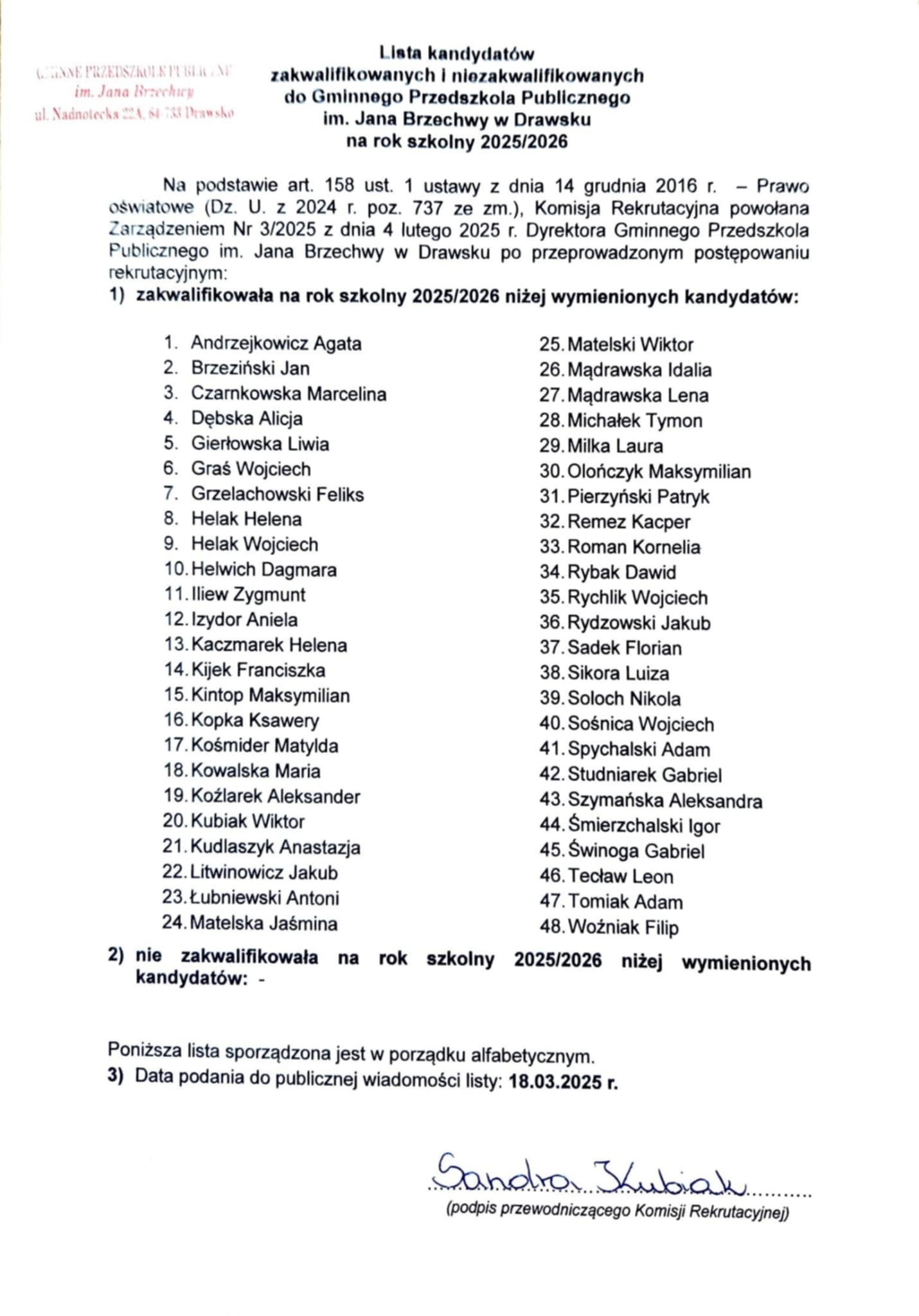 Lista kandydat&oacute;w 